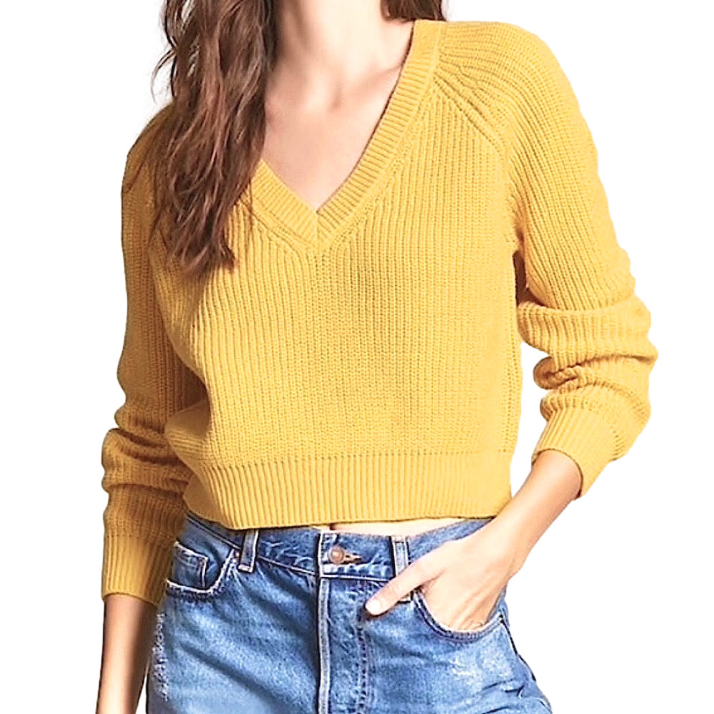Forever 21 cropped mustard sweater